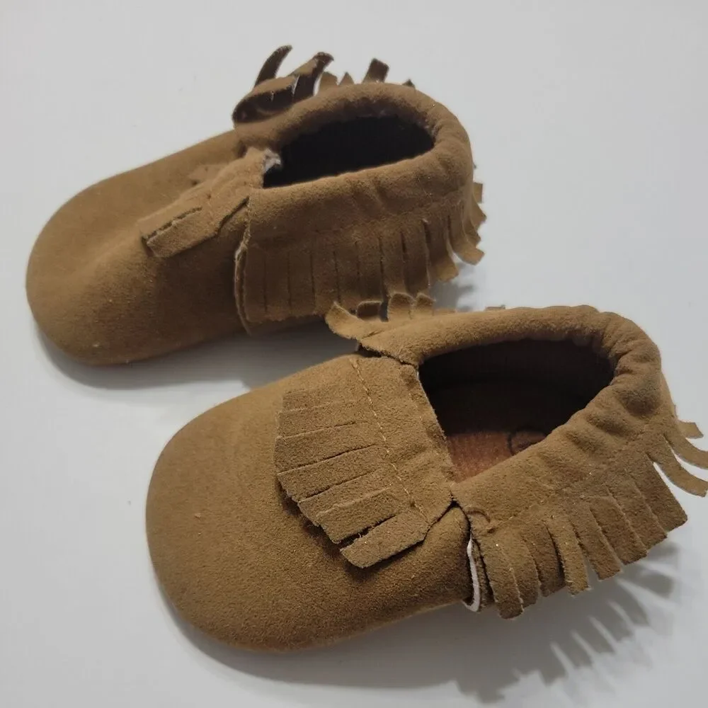 Boutique Moccasins 1 Ballet Flat Shoes Brown‎ Low Top Slip Ons Baby 0-6 Months